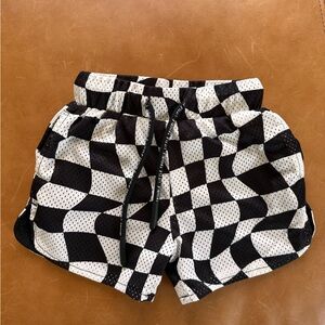 Little Trouble Black Checkered Basketball Shorts
